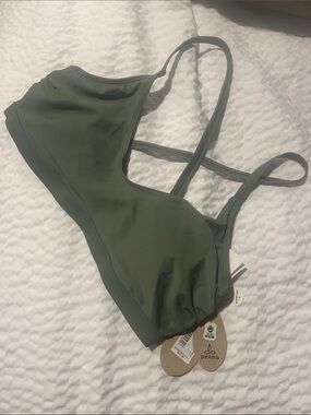 Prana Olive Green Crossback Marina Swim Top